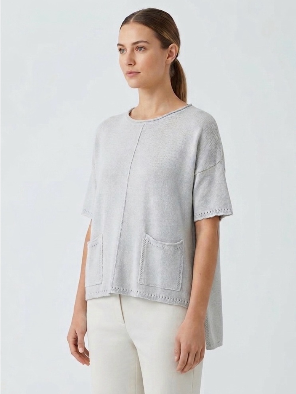 100% Cotton High Low Knit Tunic